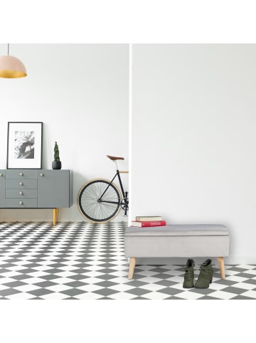 relaxdays Sitzbank in Hellgrau - (B)80 x (H)41 x (T)40 cm