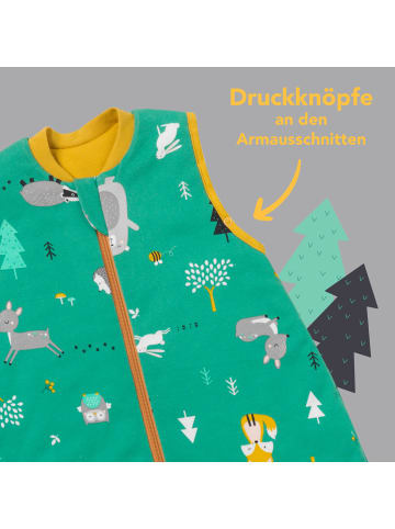Schlummersack Bio Schlafsack mit Füßen und umklappbaren Bündchen 1.0 TOG in Orange