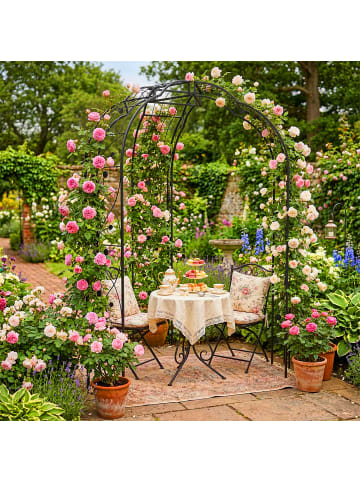relaxdays Rosenpavillon in Schwarz - (B)178 x (H)250 x (T)178 cm