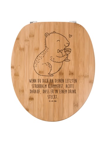 Mr. & Mrs. Panda Toilettendeckel Capybara Wein mit Spruch in Transparent