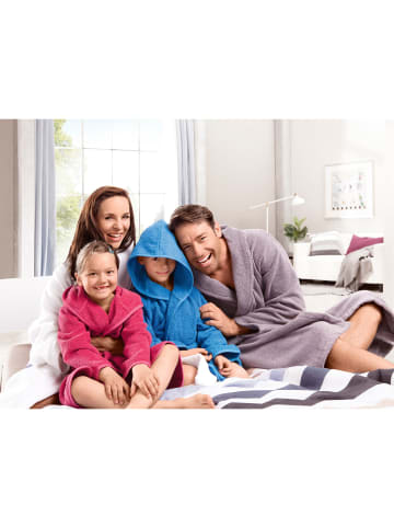 Erwin Müller Frottier Kinder-Bademantel mit Kapuze in blau