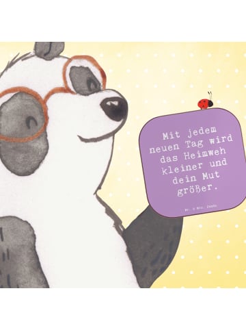 Mr. & Mrs. Panda Glas-Untersetzer Spruch Heimweh überwinden Mut ... in Lavendeltraum