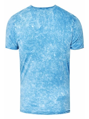 Rusty Neal Verwaschenes T-Shirt mit Eagle-Print in Blau
