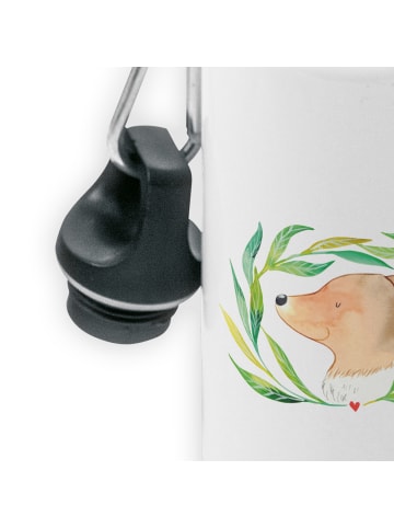 Mr. & Mrs. Panda Trinkflasche Hund Blumen ohne Spruch in Weiß