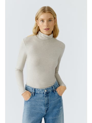 Oui Langarmshirt in light beige mel