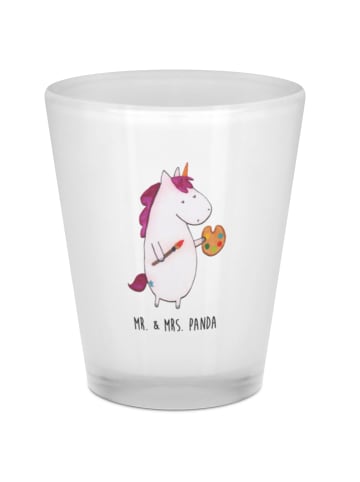 Mr. & Mrs. Panda Schnapsglas Einhorn Künstler ohne Spruch in Transparent