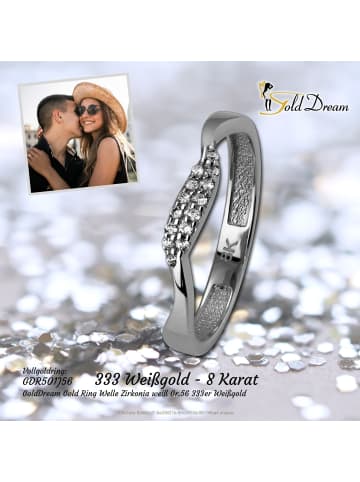 GoldDream 333 Weißgold - 8 Karat Damen Ringe Welle Fingerring  56 (17,8)