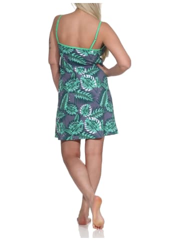 NORMANN Ärmelloses Spaghetti Träger Nachthemd floralem print - 73331 in grün