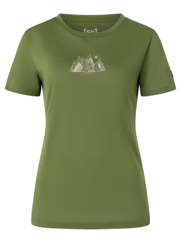 super.natural W TOP MOUNTAIN ART TEE in grün