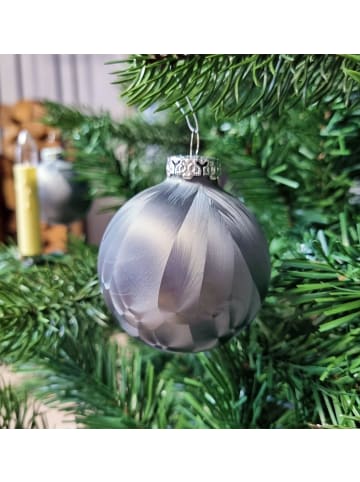 JACK 18 tlg. Set Glas Eislack Weihnachtsbaumkugeln in Anthrazit