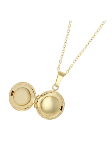 Adeliás Damen Halskette mit Anhänger – Medaillon aus Edelstahl in gold