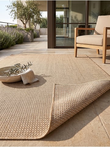 KADIMA DESIGN Teppich Outdoor VIGOLENO modern Uni Wohnzimmer Schlafzimmer in Sand