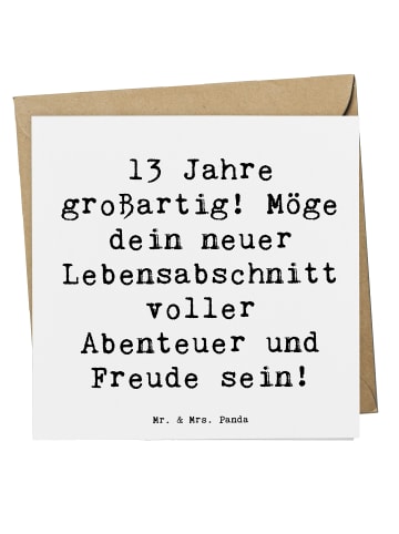 Mr. & Mrs. Panda Deluxe Karte Spruch 13. Geburtstag Freude mit S... in Weiß