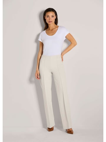 MADELEINE Weite Jerseyhose mit Biesen in perlweiß