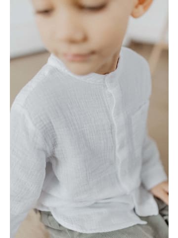 leevje Musselinhemd mit Brusttasche in white