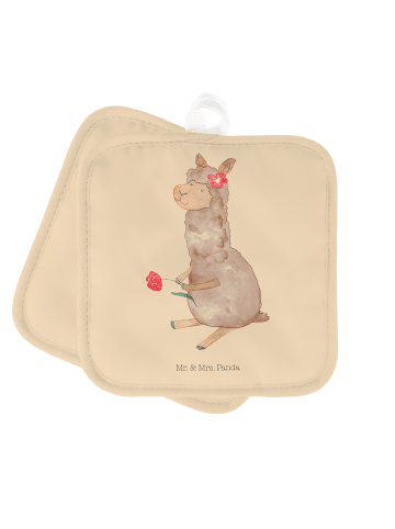 Mr. & Mrs. Panda Topfuntersetzer Alpaka Blume ohne Spruch in Kaktus Grün