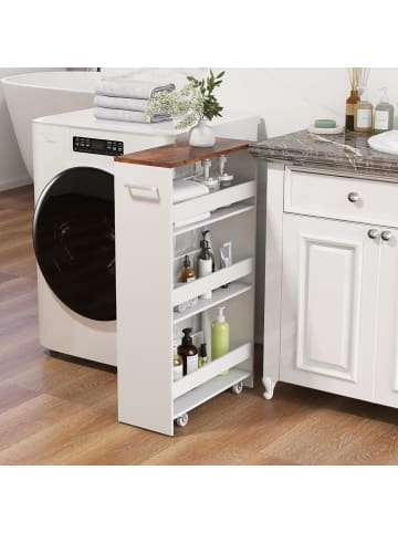 COSTWAY Nischenwagen 20cm breit in Weiß