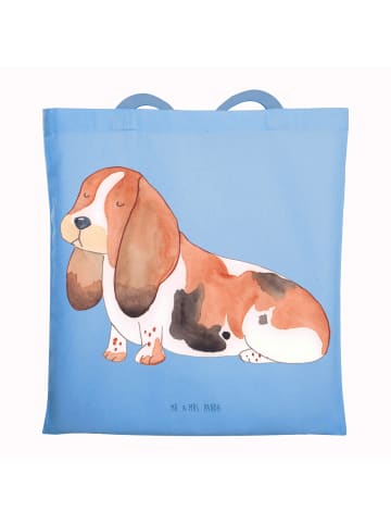 Mr. & Mrs. Panda Tote Bag Hund Basset Hound ohne Spruch in Sky Blue