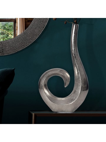 FineBuy Blumentopf in Silber / Aluminium / 26x8x47