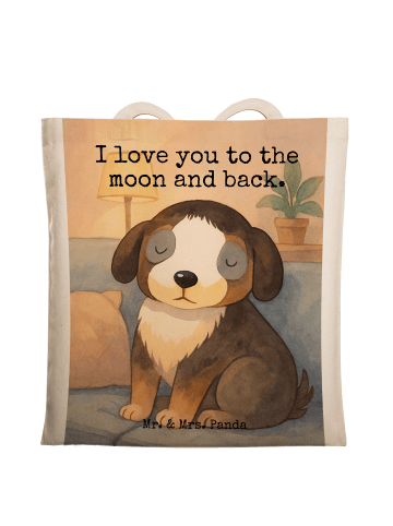 Mr. & Mrs. Panda Unitasche Hund Entspannen Design mit Spruch in Weiß