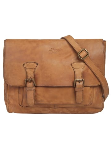 Samantha Look Umhängetasche SATCHEL echt Leder in braun