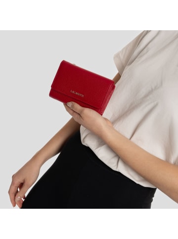 Lazarotti Bologna Leather XL Geldbörse mit Zip-Around Fach Leder 14 cm in red