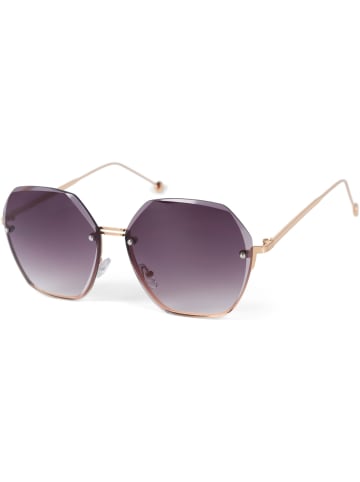 styleBREAKER Ovale Sonnenbrille in Gold / Violett Verlauf