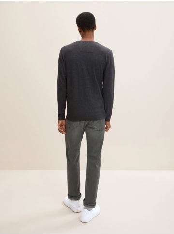 Tom Tailor Feinstrick Basic Pullover Rundhals Sweater in Dunkelgrau