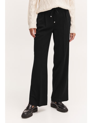 b. young BYDANTA SLIT PANTS - HEAVY WOVEN Regular fit in Black