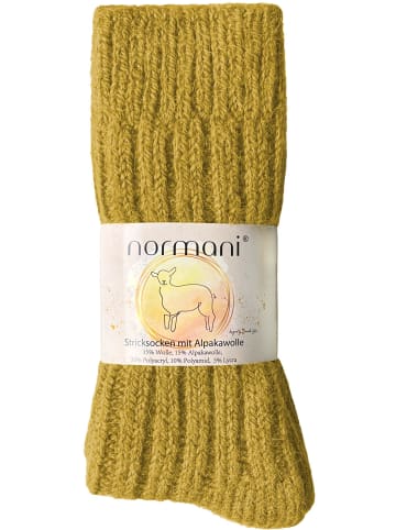 normani 2 Paar WollSocken aus Alpaka- und Schafwolle in Gelb
