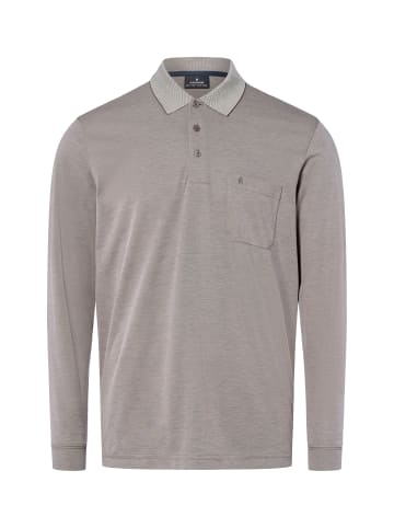 Ragman Langarm-Poloshirt - bügelleicht in grau - 0018