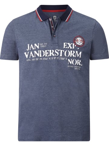 Jan Vanderstorm Poloshirt VIGGO in dunkelblau melange