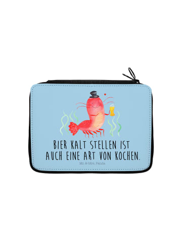 Mr. & Mrs. Panda Stiftetasche Hummer Weizen mit Spruch in Blau Pastell