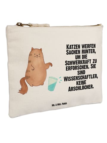 Mr. & Mrs. Panda Mäppchen Katze Wasserglas mit Spruch in Weiß