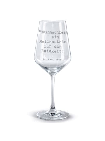 Mr. & Mrs. Panda Glas Rotwein Spruch 40. Hochzeitstag Rubinhochz... in Transparent