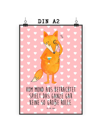 Mr. & Mrs. Panda Küchenposter Fuchs Lord mit Spruch in Rot Pastell