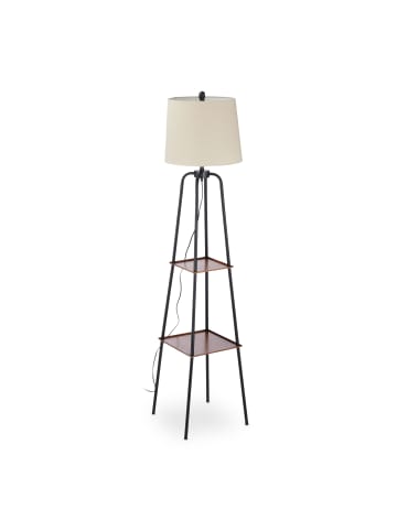 relaxdays Stehlampe in Beige/ Schwarz - (H)153 x Ø 35 cm