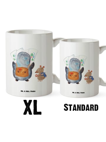 Mr. & Mrs. Panda Kaffeebecher Pinguin & Maus Wanderer ohne Spruch in Weiß