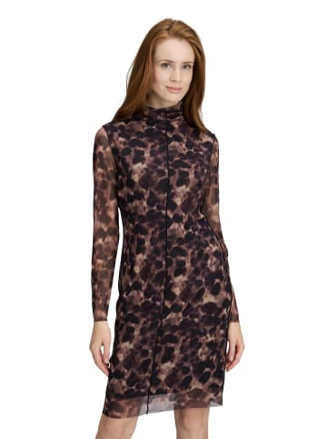 CARTOON Mesh-Kleid mit Kragen in Apricot/Black