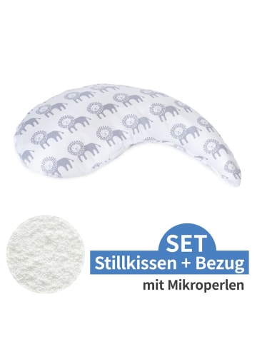 Theraline Stillkissen Das Yinnie mit Mikroperlen-Füllung in grau,weiss,motiv