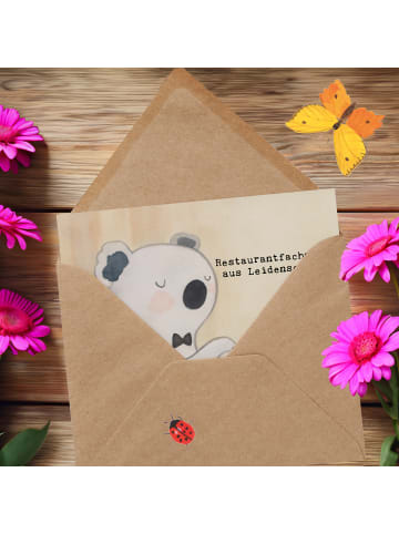 Mr. & Mrs. Panda Glückwunschkarte Restaurantfachmann Leidenschaf... in Weiß