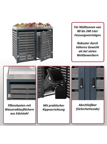 MCW 2er Mülltonnenverkleidung K14, Anthrazit