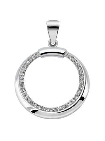 Adeliás Damen Anhänger Kreis aus 925 Silber mit Zirkonia in silber