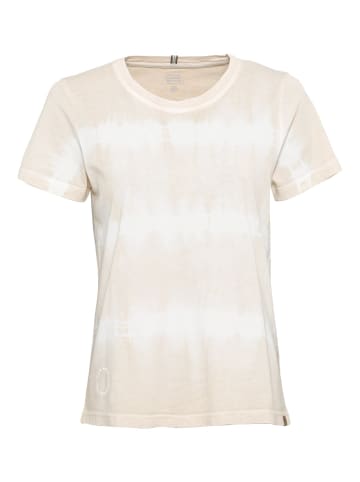 Camel Active Kurzarm T-Shirt mit Batikstreifen in Beige