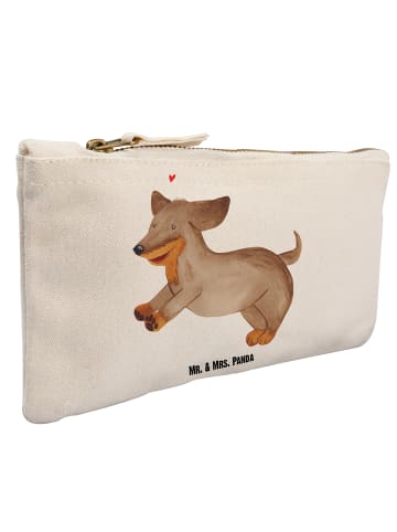 Mr. & Mrs. Panda Schminktasche Hund Dackel ohne Spruch in Weiß