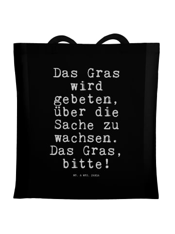 Mr. & Mrs. Panda Schultertasche Das Gras wird gebeten,... mit Sp... in Schwarz