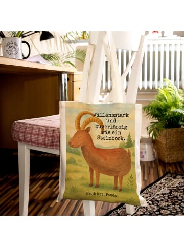 Mr. & Mrs. Panda Uni Tasche Sternzeichen Steinbock Design mit Sp... in Weiß