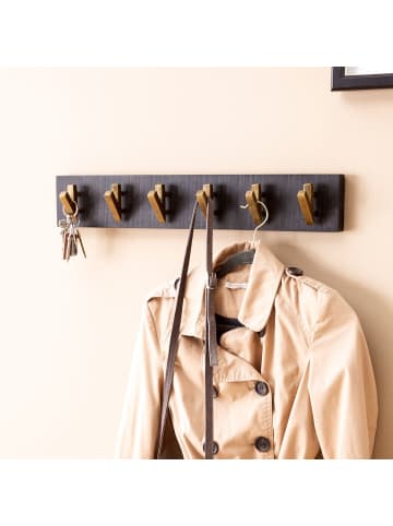 KADIMA DESIGN Wandgarderobe Mango Massivholz / Metall 60 x 10 x 8 cm Gold,