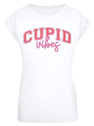 F4NT4STIC Extended Shoulder T-Shirt Cupid Vibes Valentinstag Amor in weiß