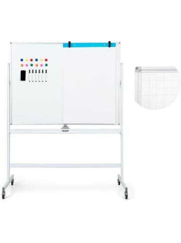 COSTWAY Whiteboard Doppelseitig in Weiß